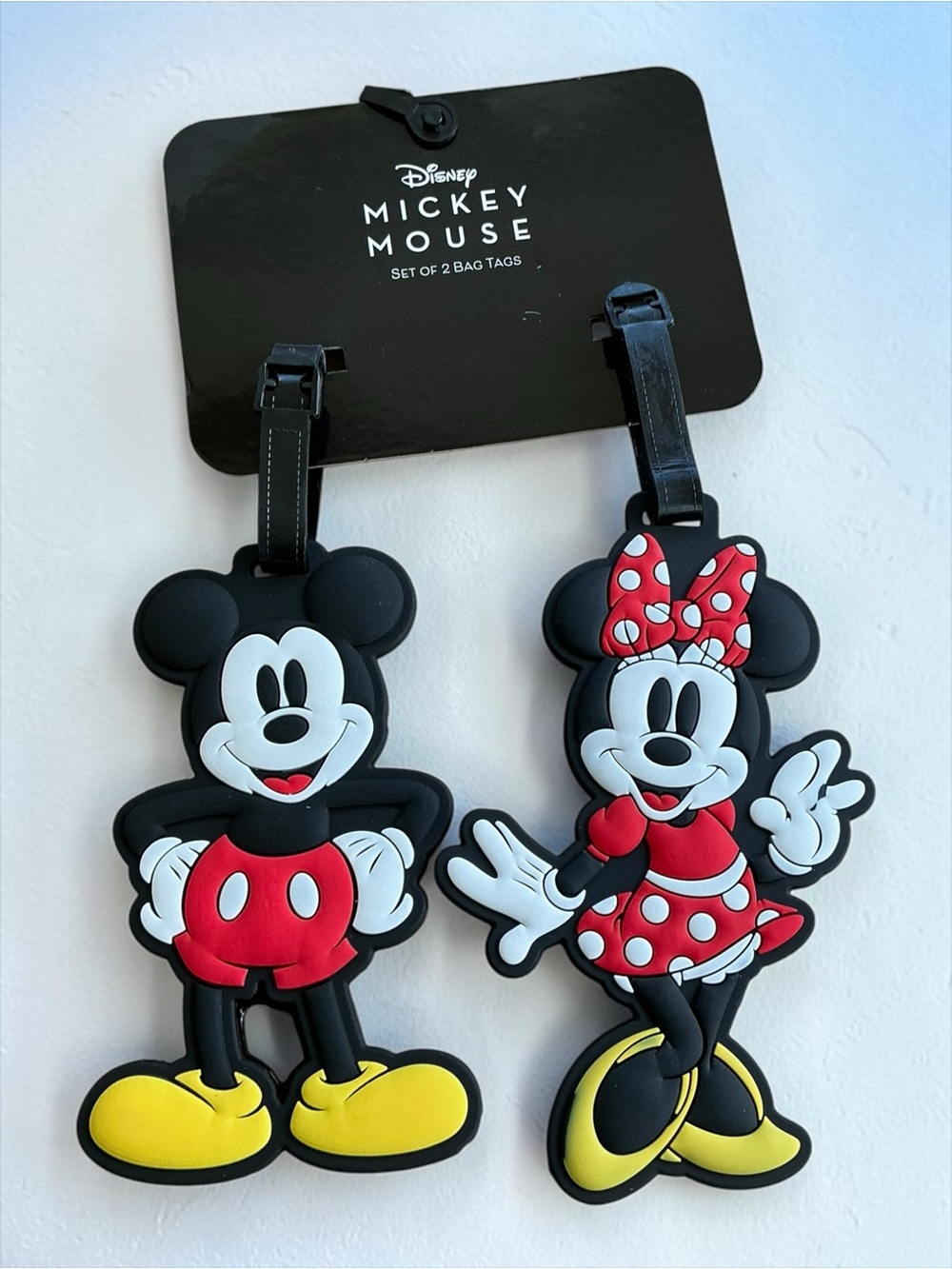 Disney Mickey & Minnie Mouse Luggage Tag Set Travel Tags NWT
